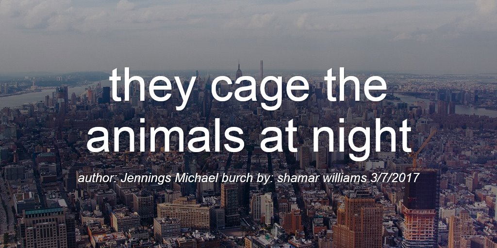 They cage the animals at night pdf