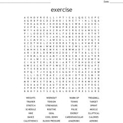 Physical fitness word search answer