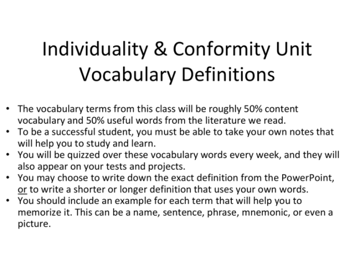 Introduction to individuality and conformity initiation