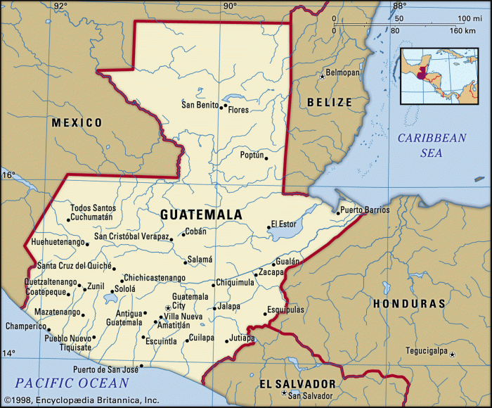 Mapa de guatemala y sus departamentos y cabeceras