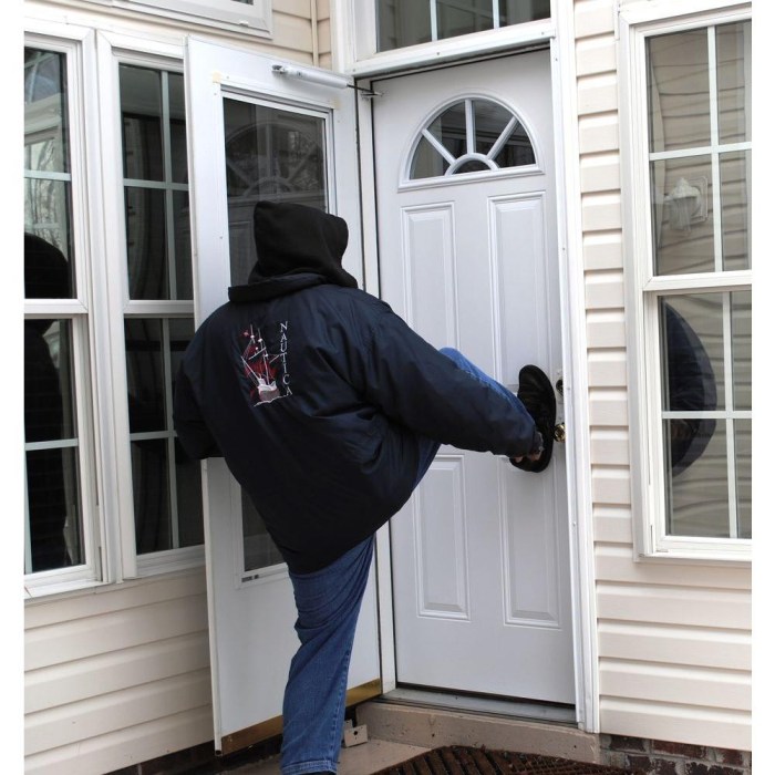 Forcible entry techniques used to gain access to a building