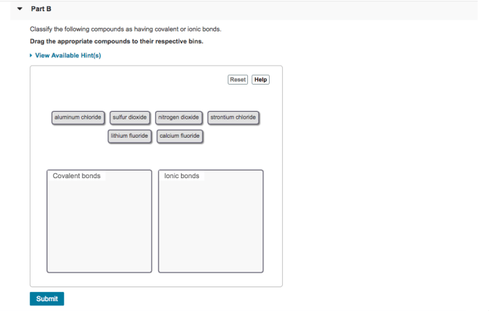 Classify the following compounds as having covalent or ionic bonds