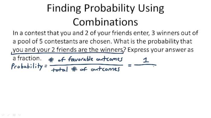 Probability with combinations and permutations assignment